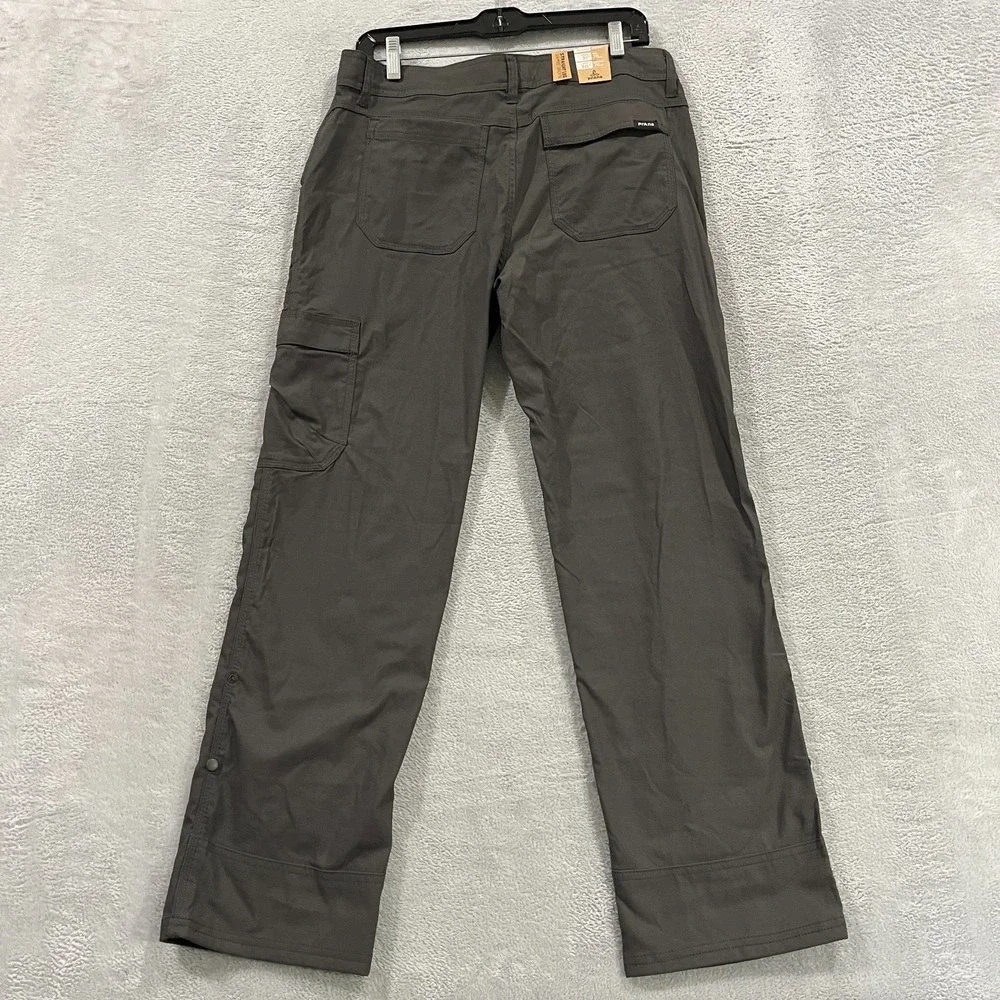 Prana Zion Pants II Relaxed Fit Straight Leg Dark Iron Men's 31x30 Grey Stretch